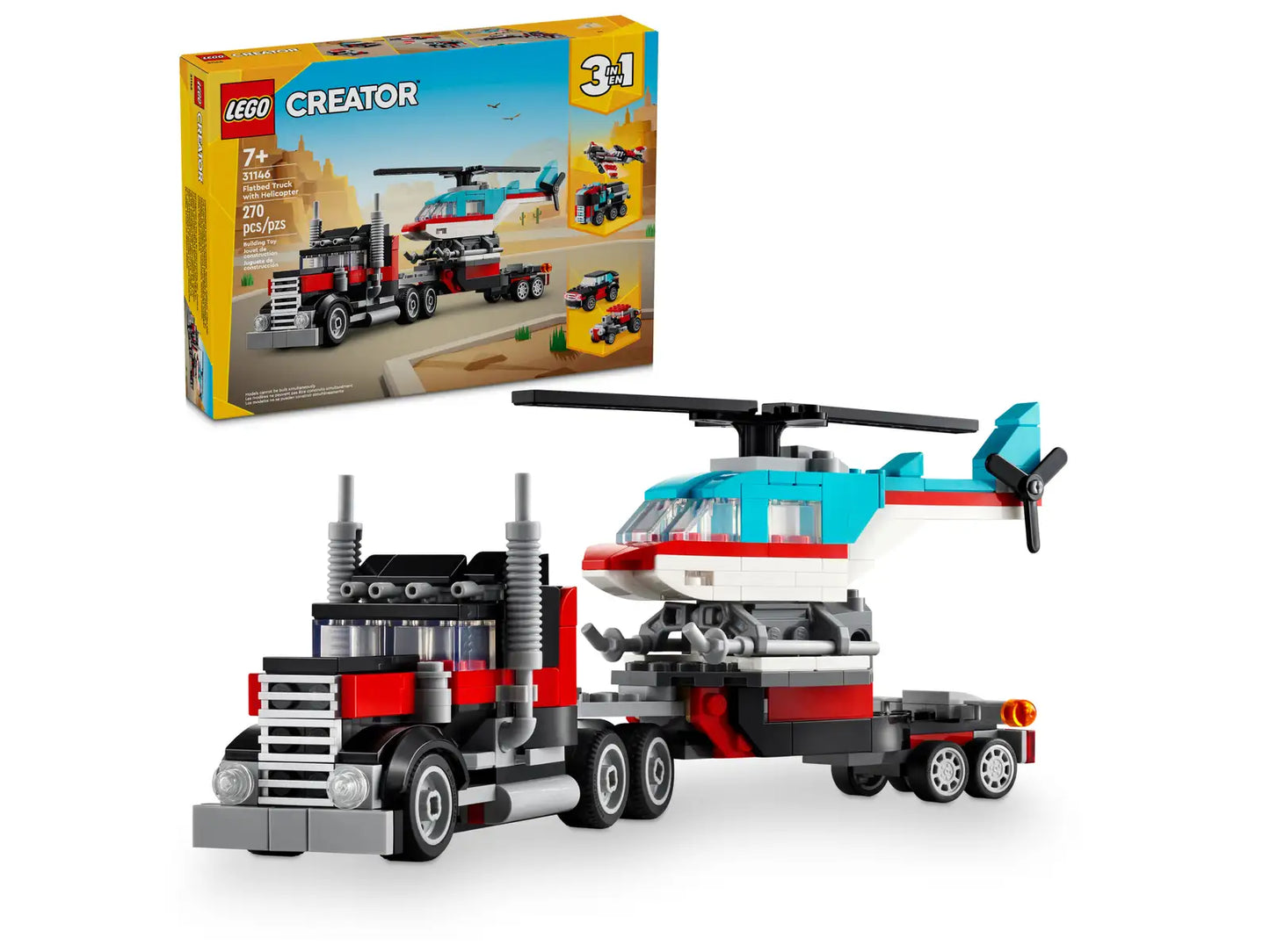 Flatbed Truck With Helicopter #31146
