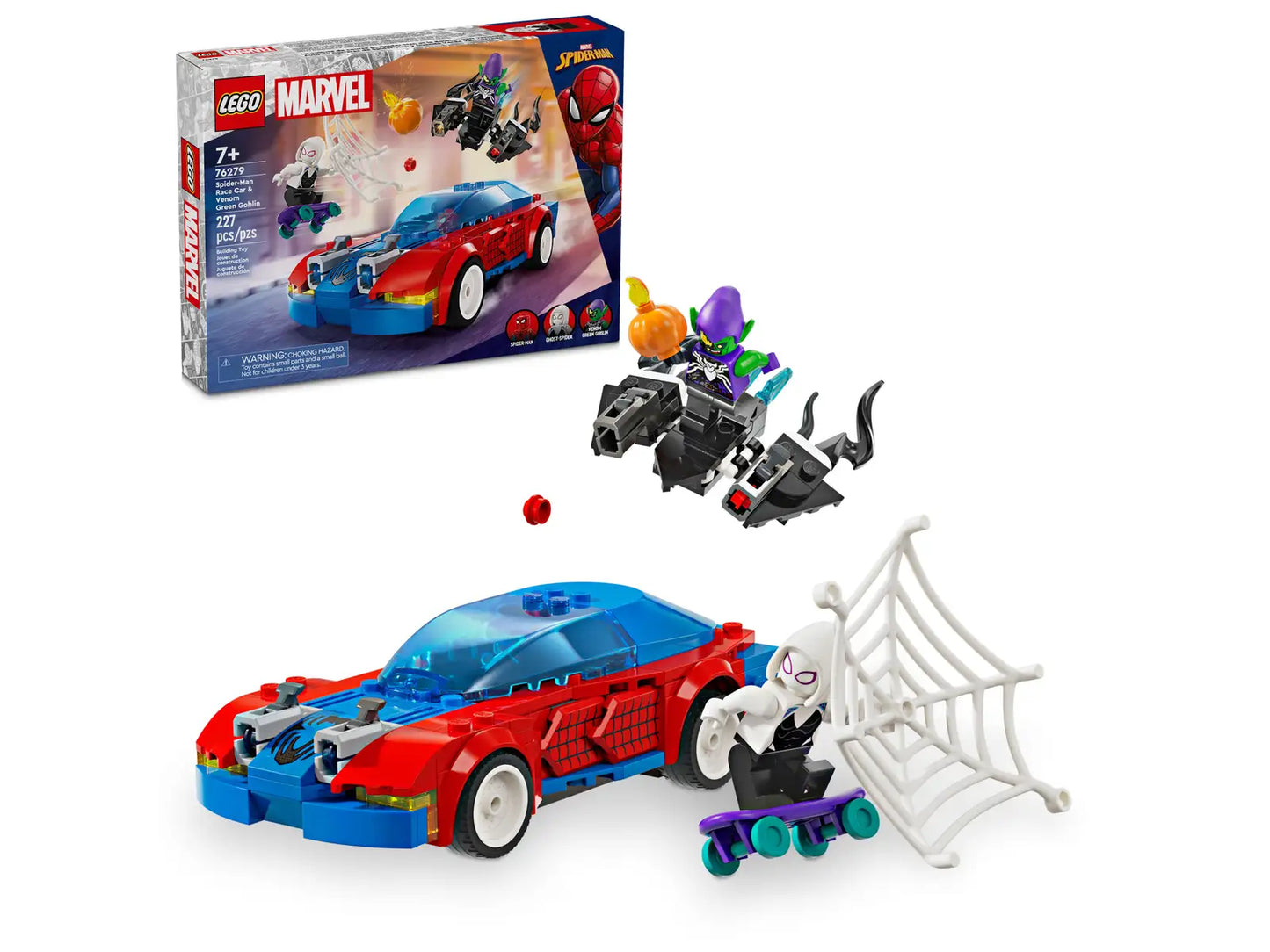 Spider-Man Race Car & Venom Green Goblin #76279