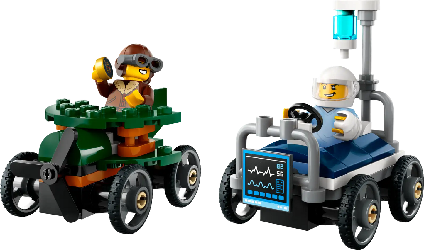 Airplane vs. Hospital Bed Race Car Pack #60459