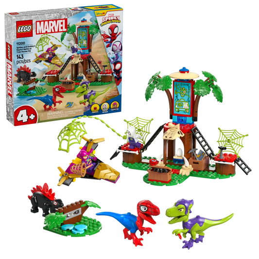 Spidey and Gobby's Raptor Battle at Tree House HQ #11200